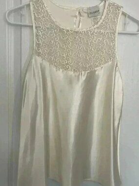 Silk Tank Top With Lace Details